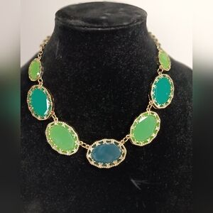 Elegant Green and Goldtone Necklace